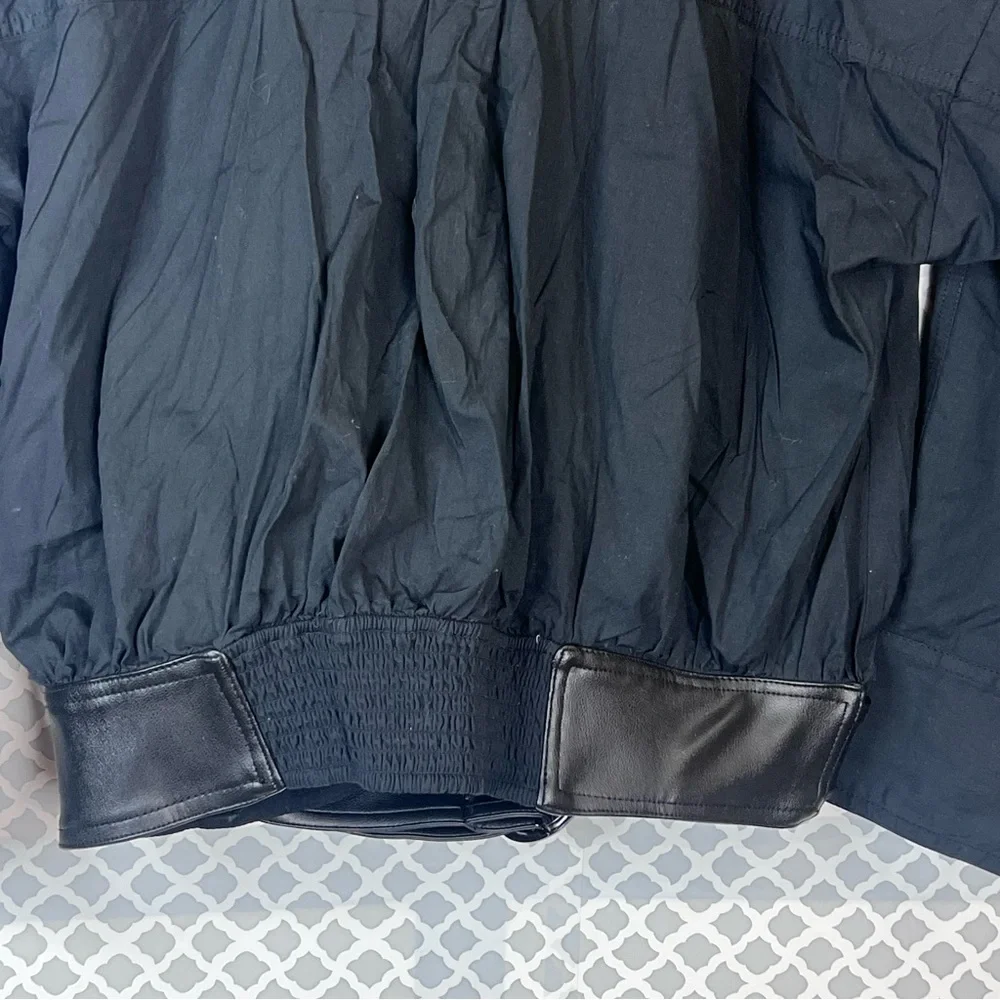 NWT Anthropologie Pilcro Black Long-Sleeve Belt-Waist Blouse - Picture 7 of 13